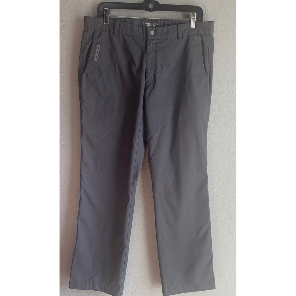 Nike Golf Tour Performance Dri-FIT Pants Mens 34x30 Gray Flat Front Stretch